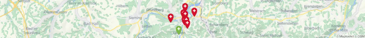 Kartenansicht für Apotheken-Notdienste in der Nähe von Sankt Ulrich bei Steyr (Steyr  (Land), Oberösterreich)